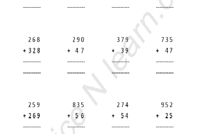 Addition of 3-digit numbers